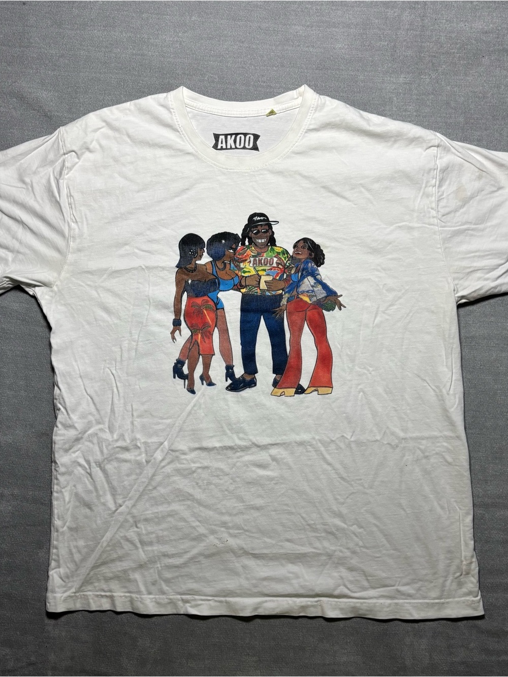 AKOO King’s Paradise Double-Sided Graphic T-Shirt White Hip Hop Streetwear